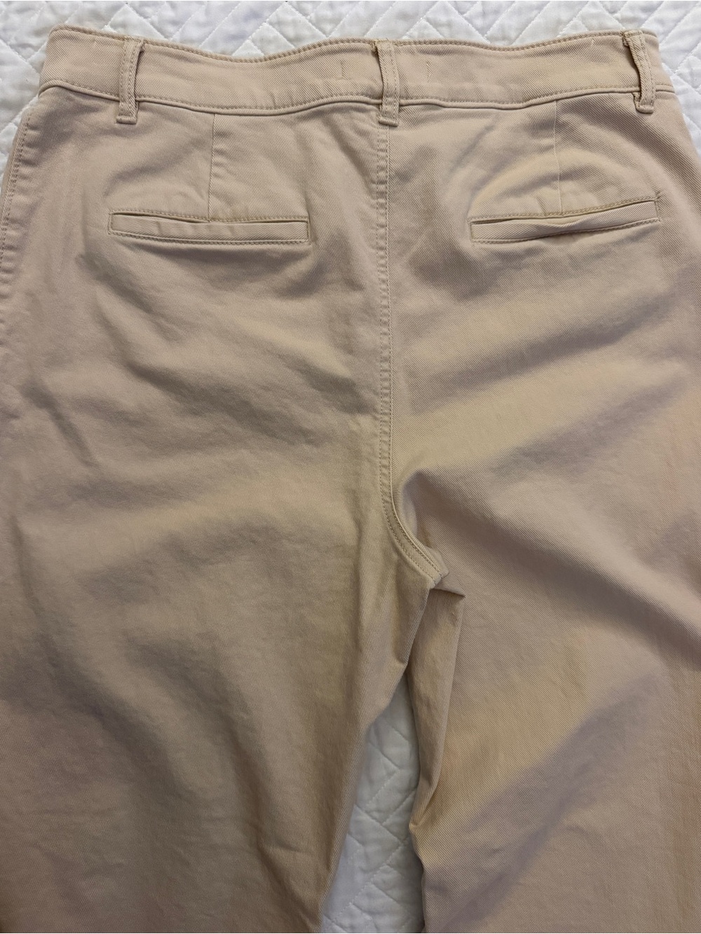 LOFT Palmer Wide Leg Twill Pants Cream Beige Size 12 EUC - Picture 7 of 8